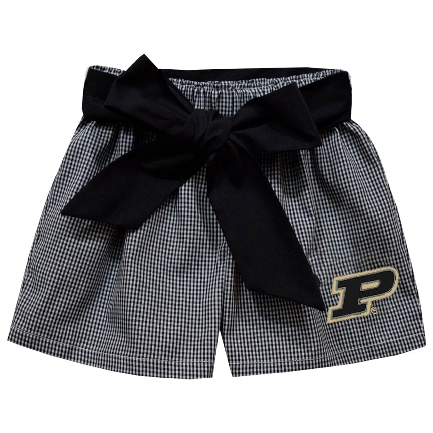 Purdue Boilermakers Embroidered Black Girls Short-Sash
