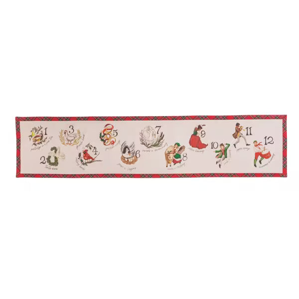 Mud Pie 12 Days Of Christmas Table Runner