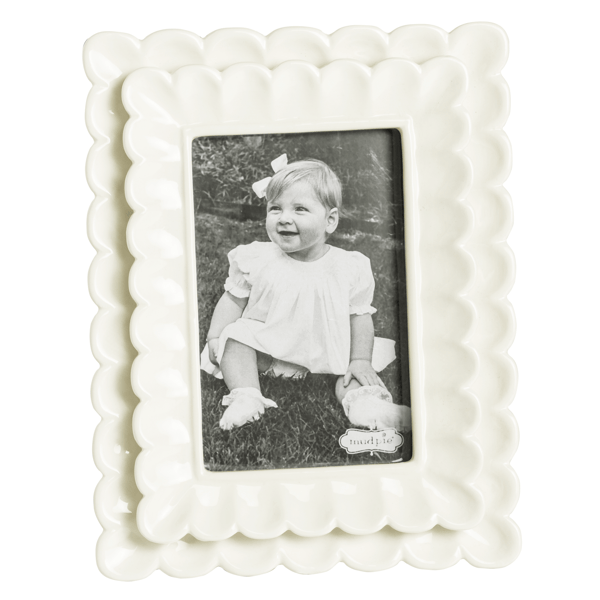 Mudpie Ceramic Scalloped Frames