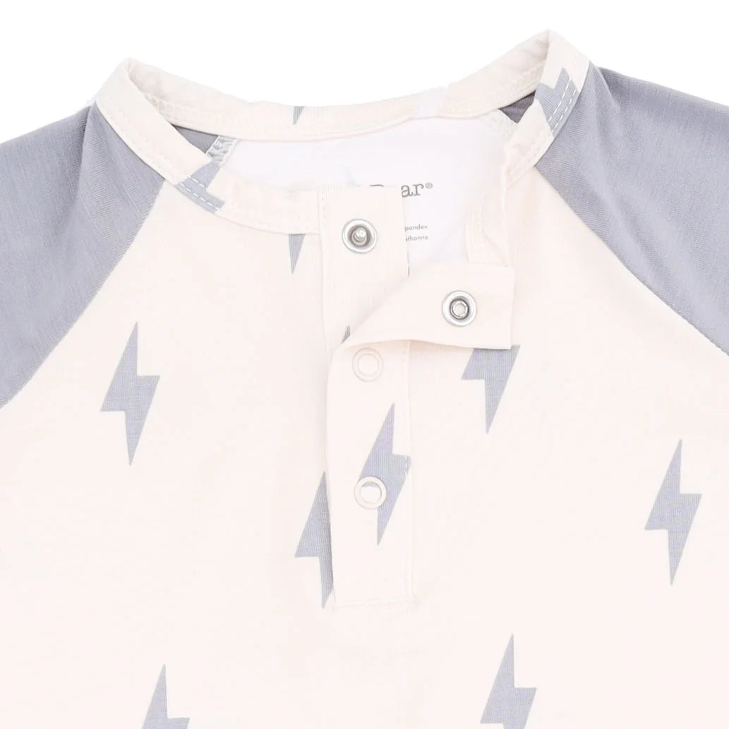 Angel Dear FW26 Lightning Bolt Viscose - Long Sleeve Raglan Henley Romper