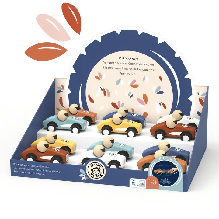 Speedy Monkey Pull Back Racing Cars