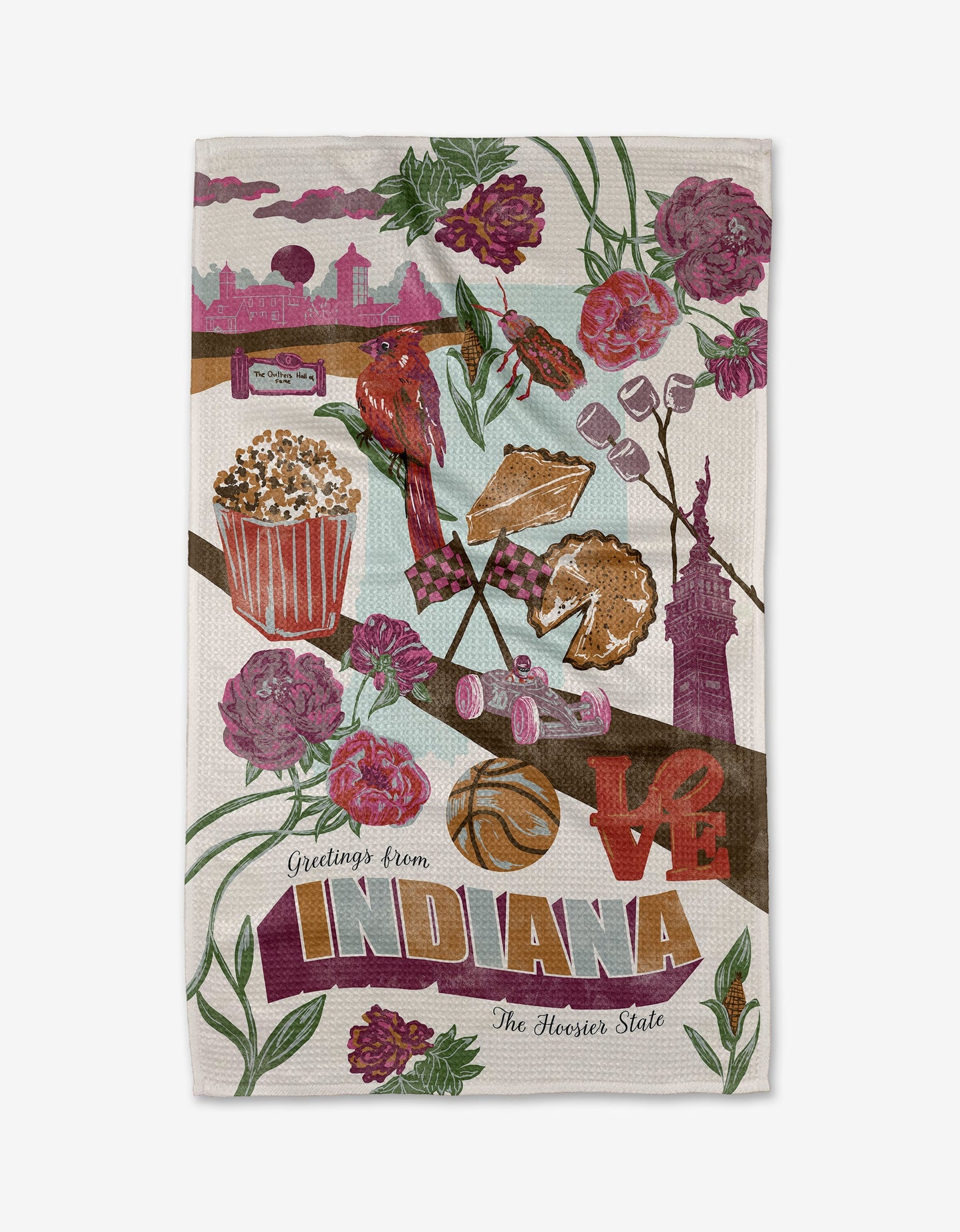 Geometry State of Indiana Tea Towels