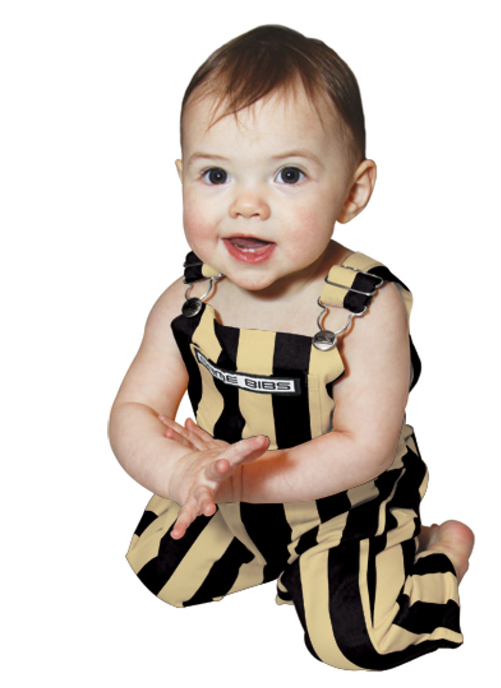 Black & Tan Adult Striped Game Bib Overalls