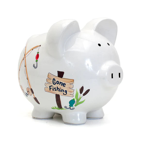 GONE FISHING PIGGY BANK
