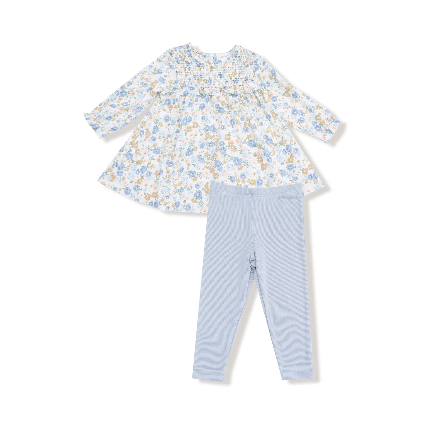 Angel Dear FW25 Smocked Ruffle Dress + Ribbed Legging
