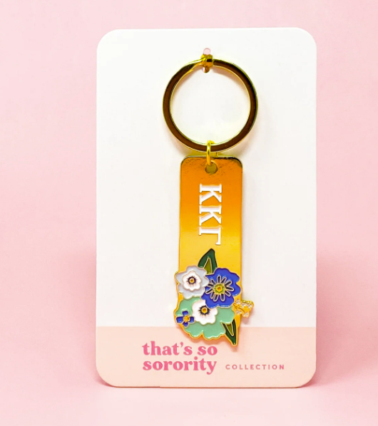 Floral Enamel Keychain