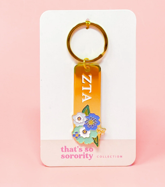 Floral Enamel Keychain