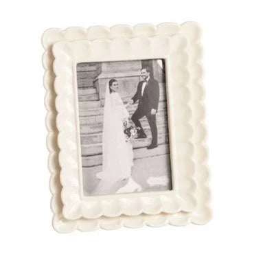 Mud Pie Ceramic Scalloped Frames
