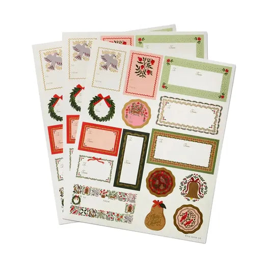 Rifle Paper Co Pack of 3 Christmastide Stickers & Labels