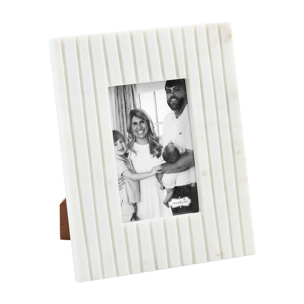Mudpie 4x6 White Stripe Marble Frame