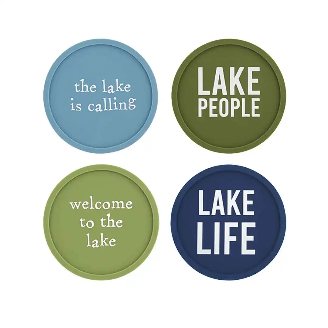 Mud Pie Lake Silicone Coaster Set