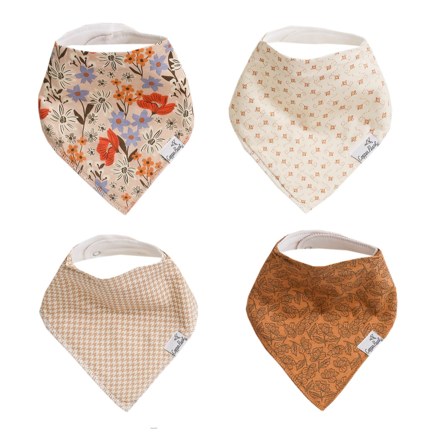 Copper Pearl Bandana Bibs