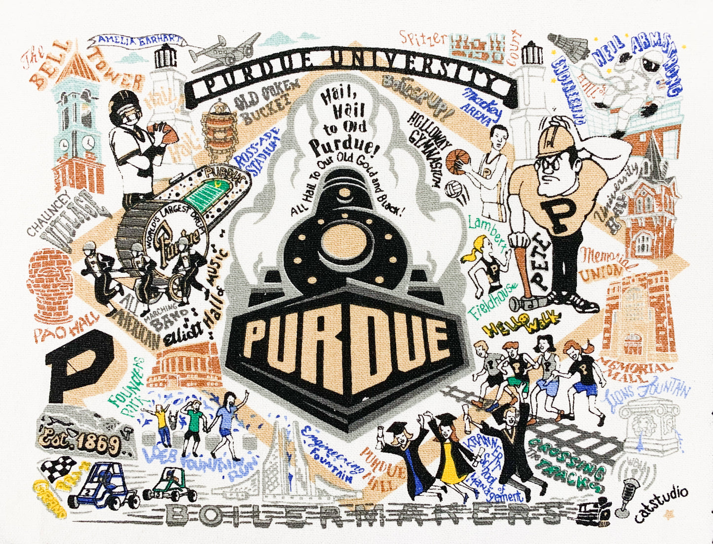 Catstudio Purdue University Dish Towel