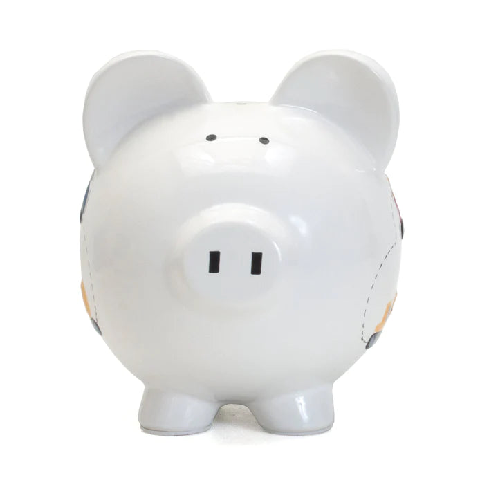 White Construction Piggy Bank