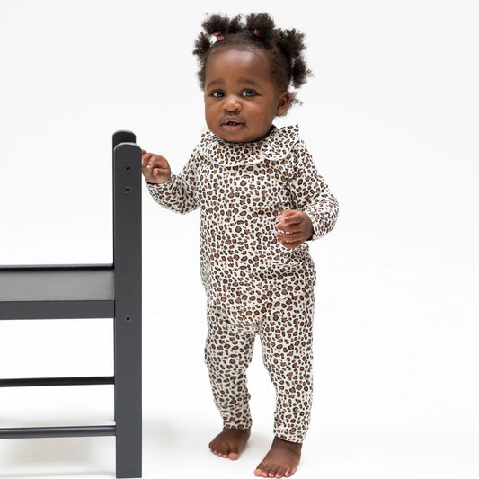 Angel Dear FW26 Leopard Ribbed long sleeve lounge wear