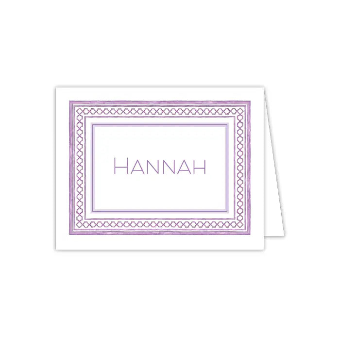 Lavender Chain Border Folded Note