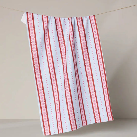 Geometry Valentine Print Tea Towels