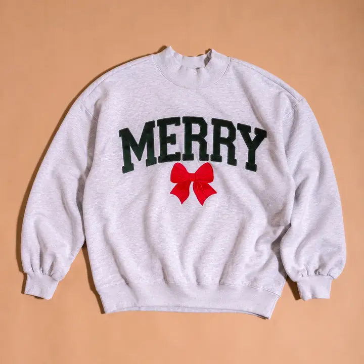 The Darling Effect Holiday Merry Mockneck Sweatshirt