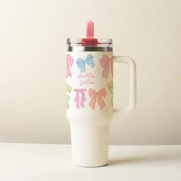 40oz Sorority Lifestyle Flip Straw Tumbler - Bow Affair