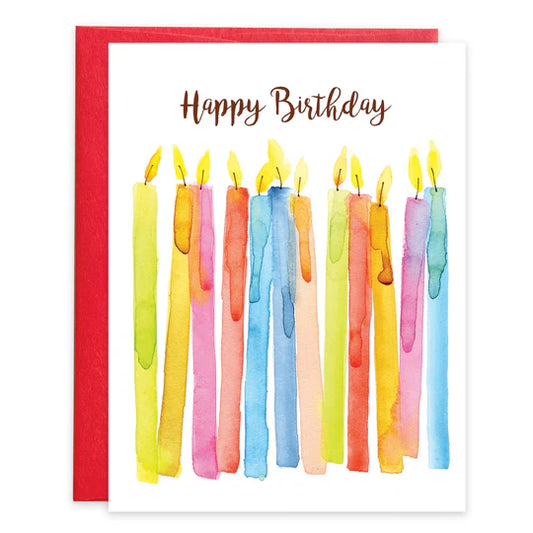 Birthday Watercolor Candles Card