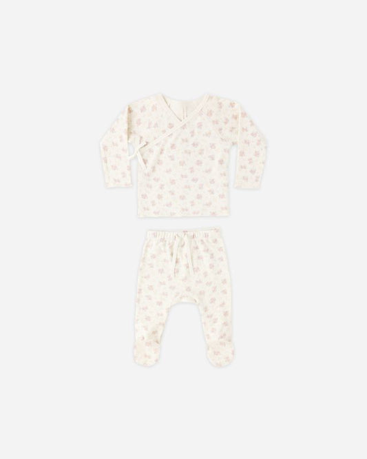 Quincy Mae SS26 Wrapped Top and Pant Set Flower Field