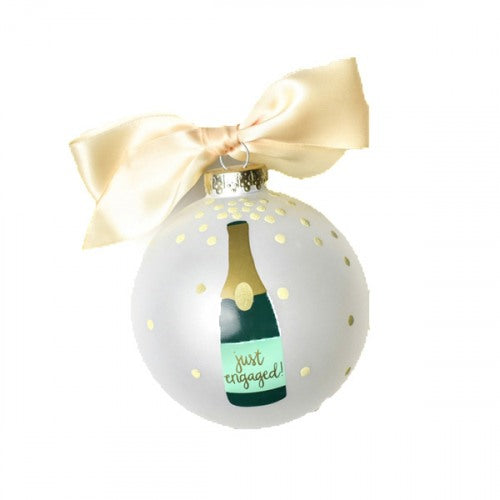 JUST ENGAGED CHAMPAGNE ORNAMENT