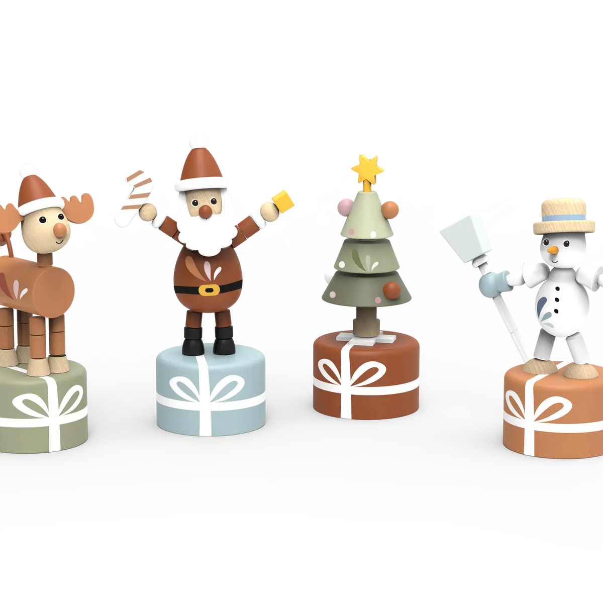 Speedy Monkey Display of 12 Christmas Pushing Puppet
