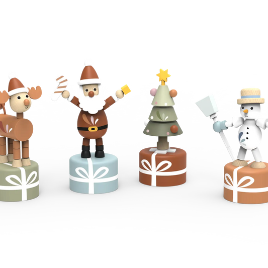 Speedy Monkey Display of 12 Christmas Pushing Puppet