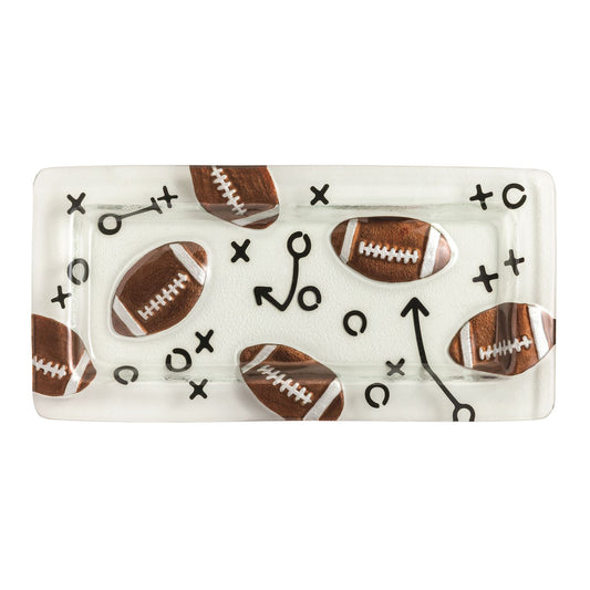 Mud Pie Football Glass Tray