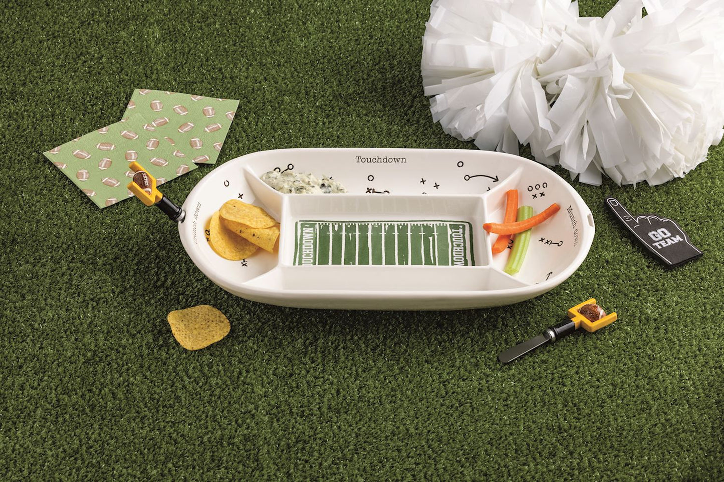 Mud Pie Divided Football Field Platter