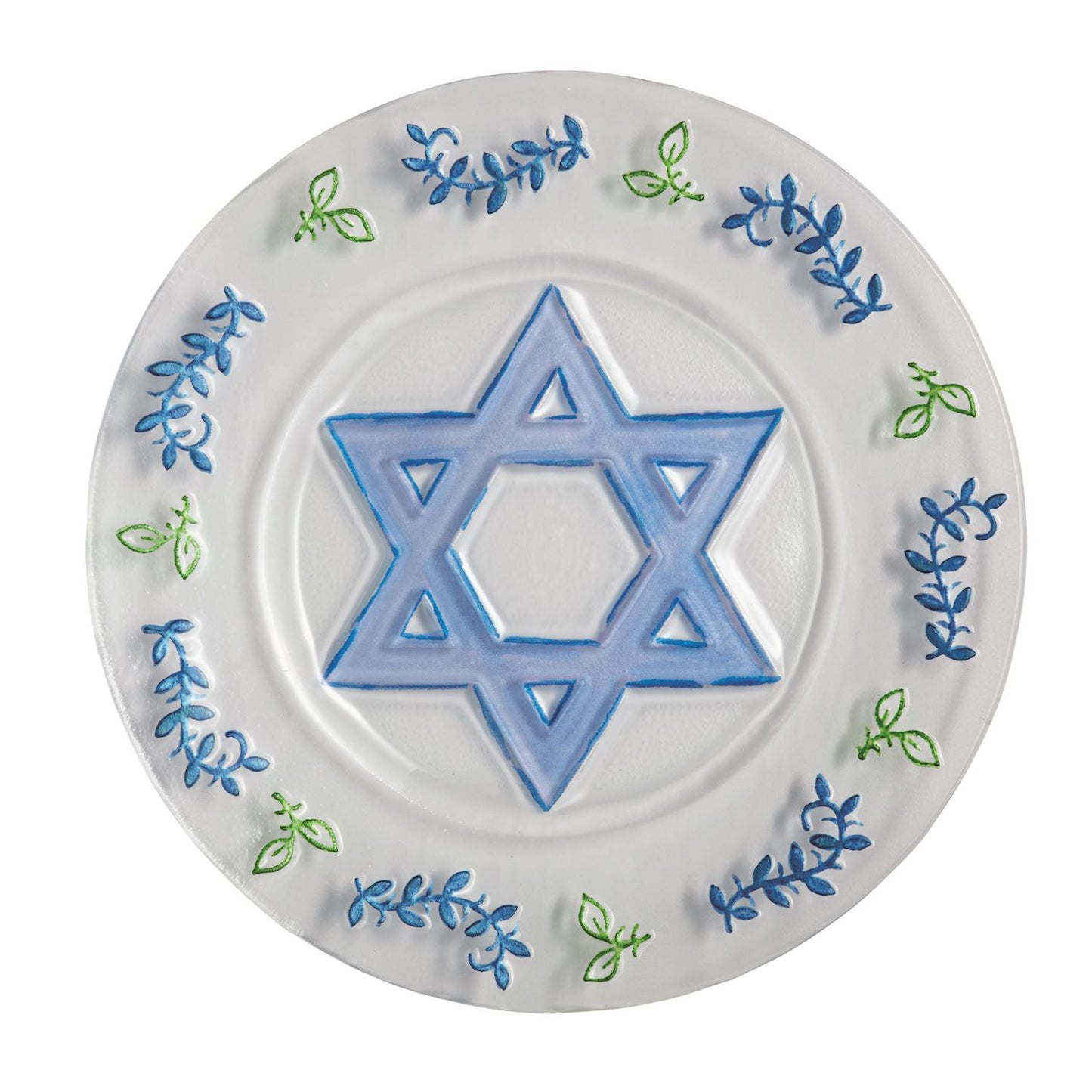 Mud Pie Fused Glass Hanukkah Plate