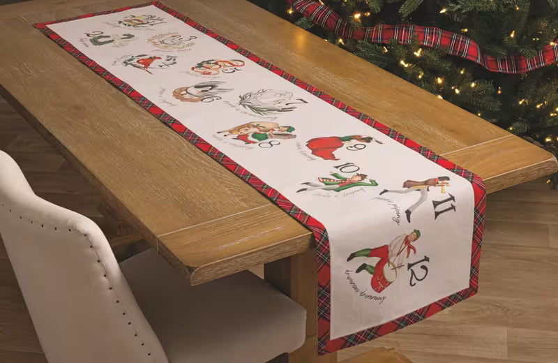 Mud Pie 12 Days Of Christmas Table Runner