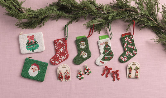 Mud Pie Beaded Stocking Ornaments