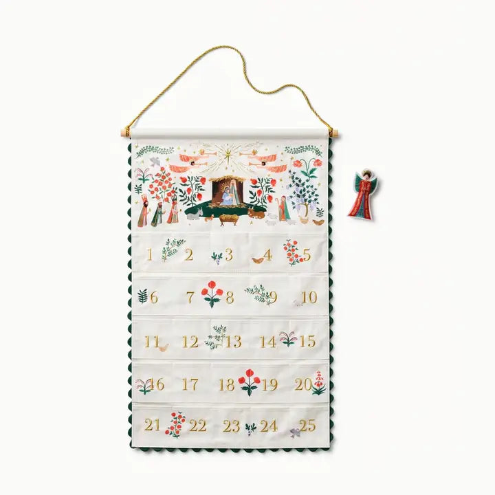 Rifle Paper Co Embroidered Hanging Advent Calendar
