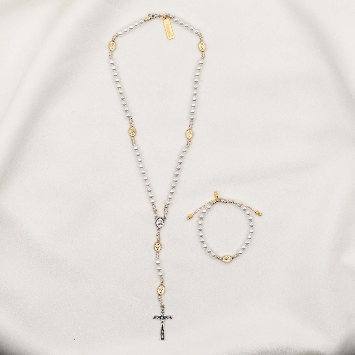 My Saint My Hero In Communion Rosary & Bracelet Set