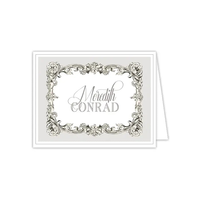 Silver Border Folded Note