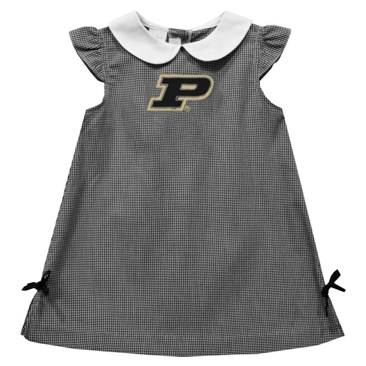 Purdue Boilermakers Embroidered Black A Line Dress