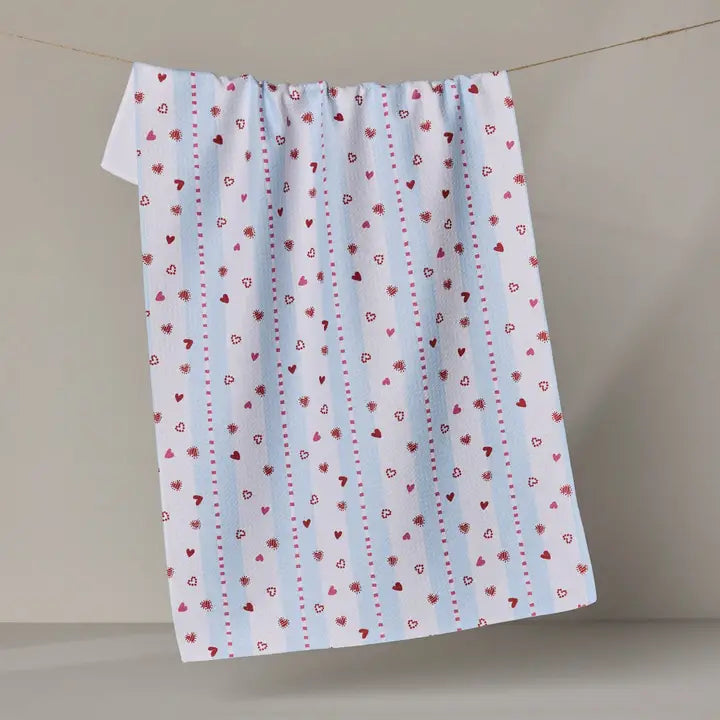Geometry Valentine Print Tea Towels