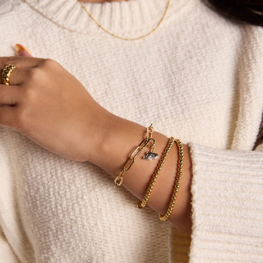 Nickel & Suede Gold Herringbone Bracelet