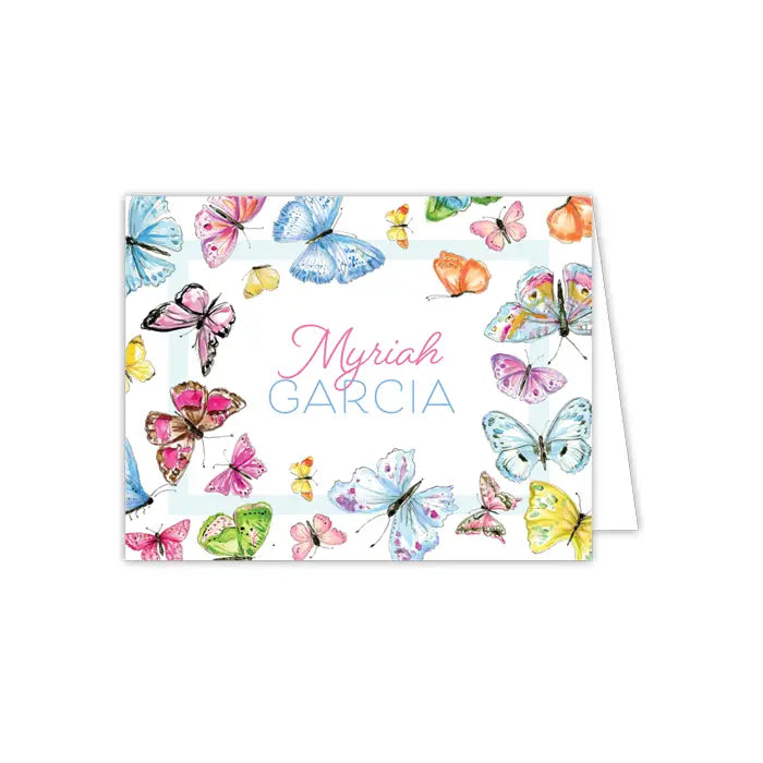 Colorful Butterflies Folded Note