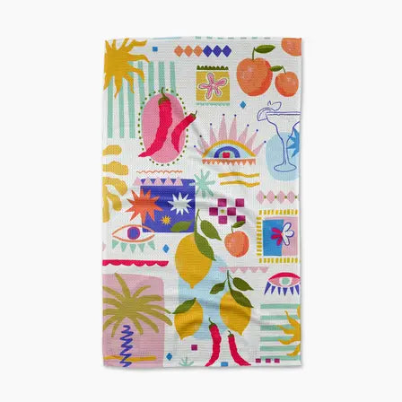 Geometry Summer Print Tea Towels