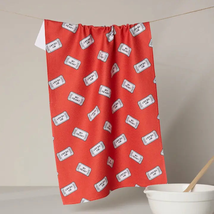 Geometry Valentine Print Tea Towels