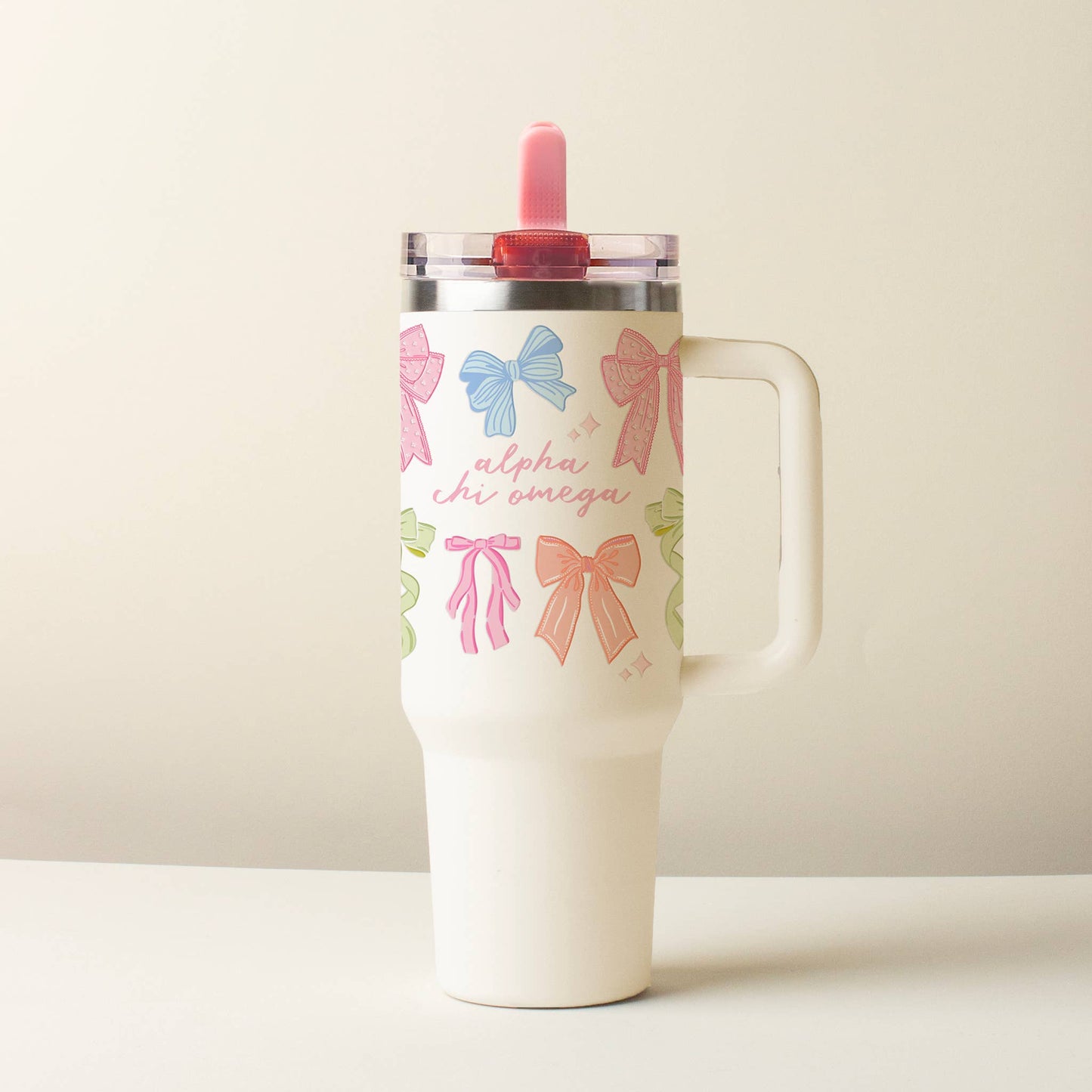 40oz Sorority Lifestyle Flip Straw Tumbler - Bow Affair