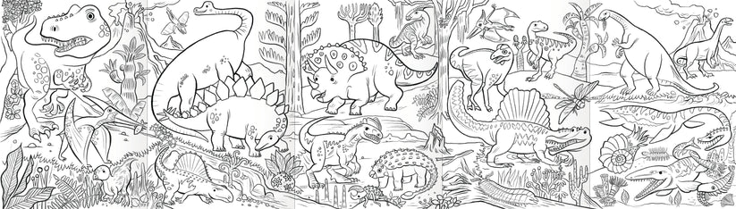 eeBoo Dinosaurs Color Pencil Mini Mural