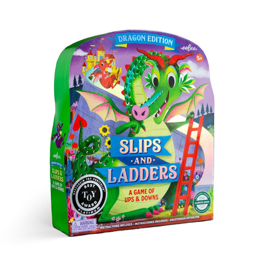 eeboo Slips And Ladders Dragon Shaped Game