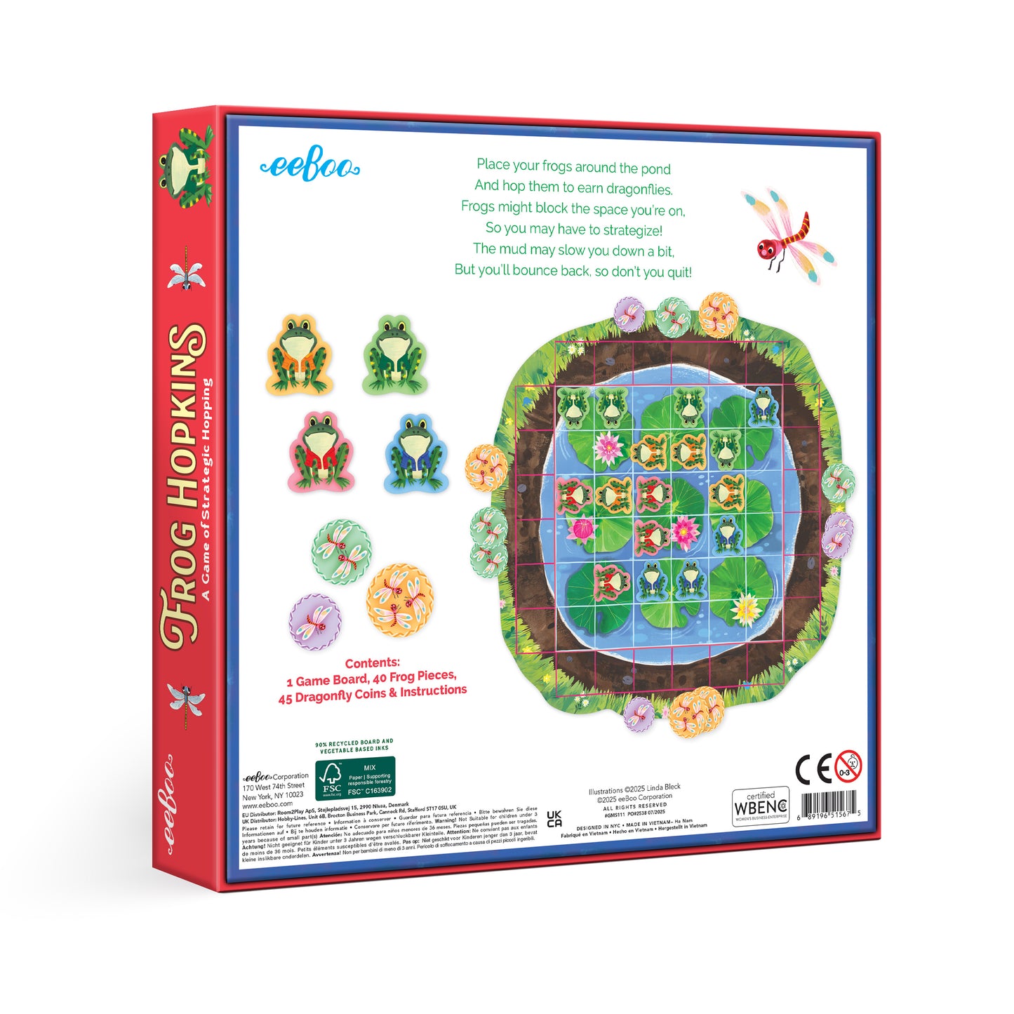 eeboo Frog Hopkins Game of Strategic Hopping