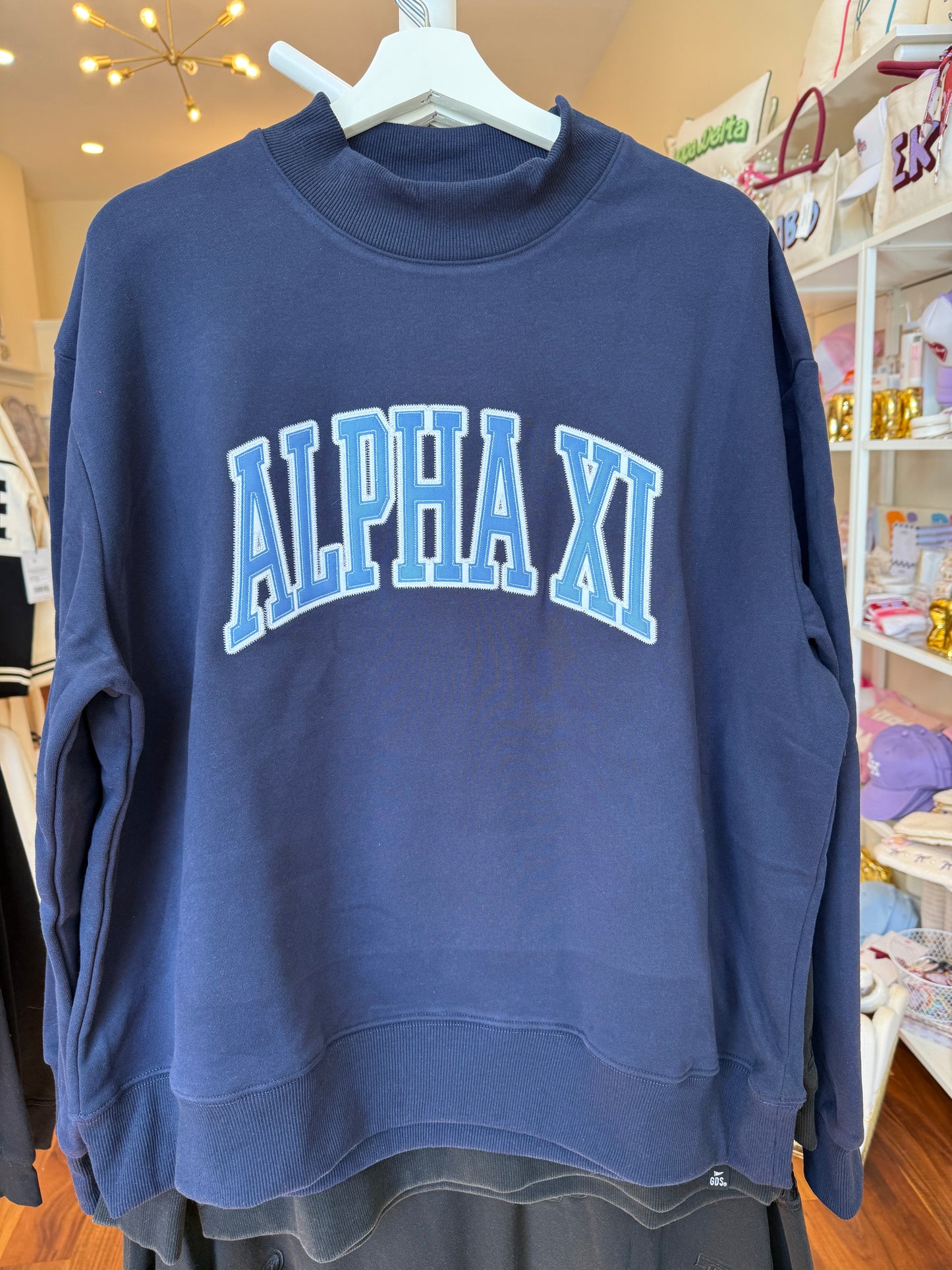 Sorority Mock Neck Crew Sweatshirt