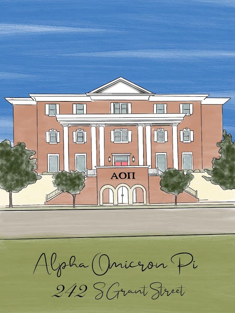 Purdue Sorority custom House Drawing