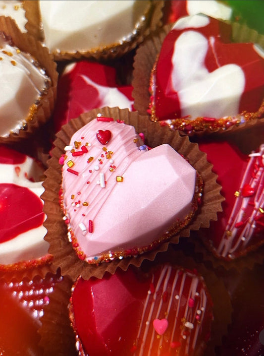 Breakable White Chocolate Hearts