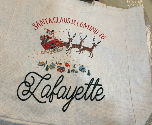 Santa Claus is Coming To Lafayette Tote Bag